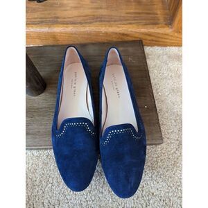 Patricia green blue suede studded loafers sz 8 euc